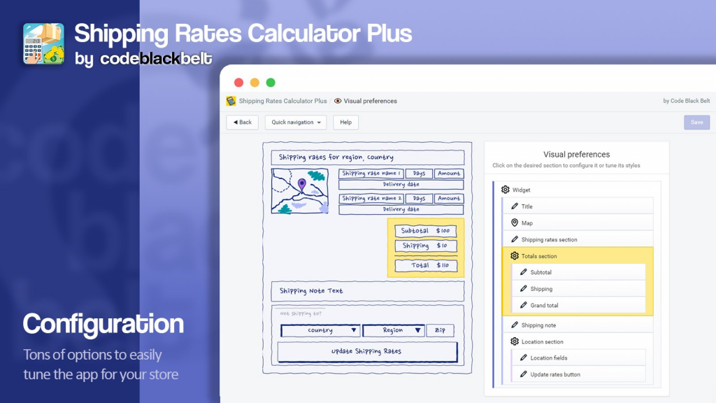 Shipping Rates Calculator Plus's Configuration