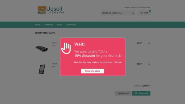 Upsell Shopify Pop-ups App