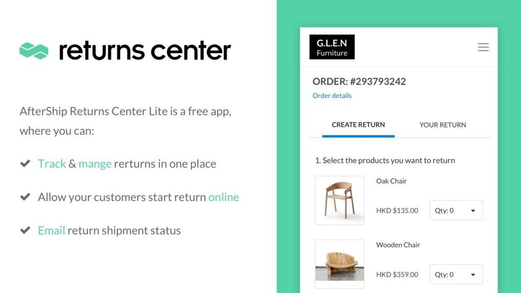 Best Shopify Returns Apps - Aftership Returns Center