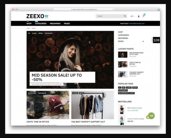 Zeexo Shopify Blog Theme