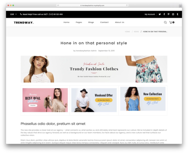 Trendway Shopify Blog Theme