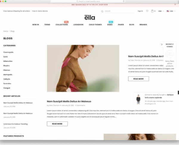 Ella Shopify Blog Theme