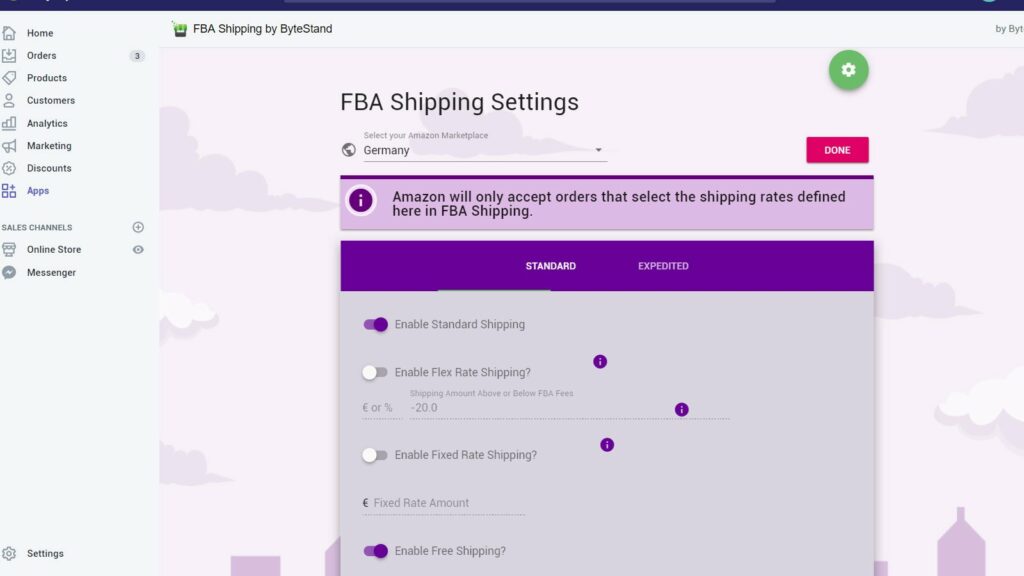 FBA Amazon Shipping Shopify App