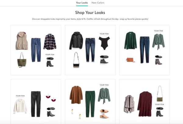 Curation of products example store Stitch Fix
