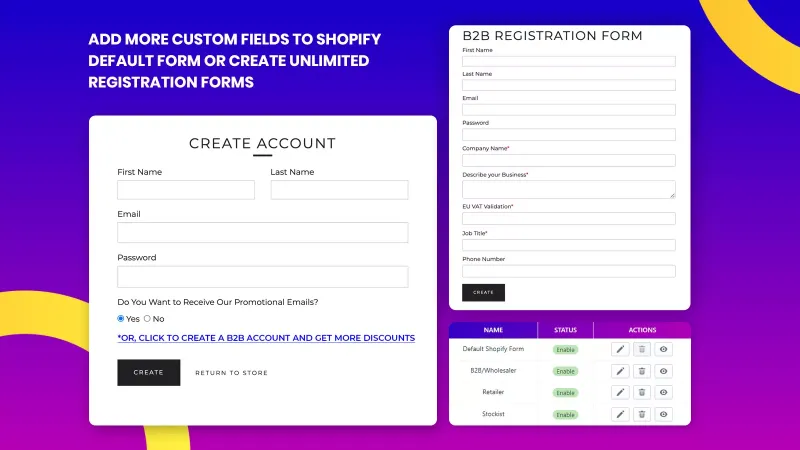 Formulario de registro personalizado de Shopify: solución B2B/mayorista