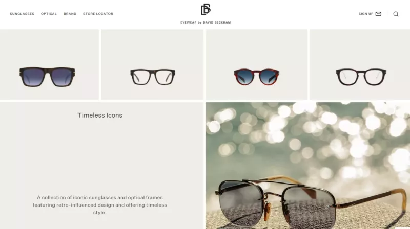 Eyewear by David Beckham - Shopify Plus websites
