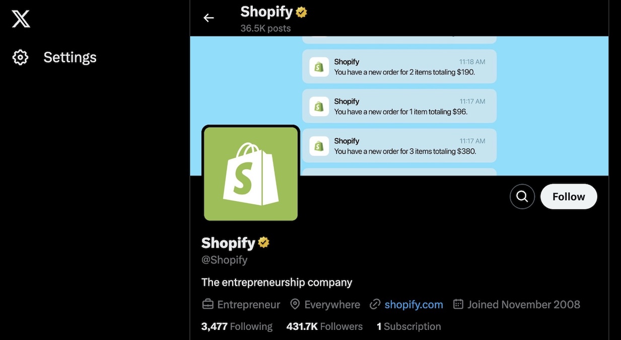 Contact-Shopify-support-social-media-X